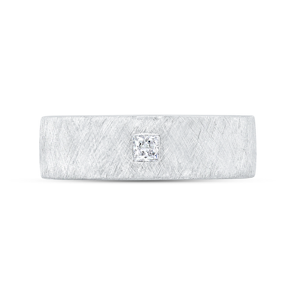 The Orion Ring | Lab Diamond Princess Cut Textured Band Solitaire