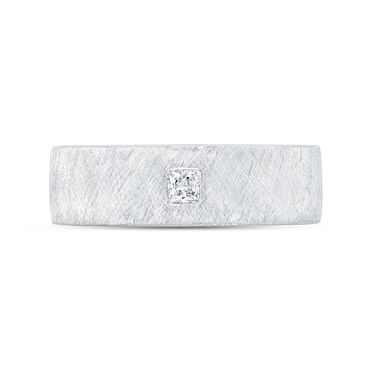 The Orion Ring | Lab Diamond Princess Cut Textured Band Solitaire