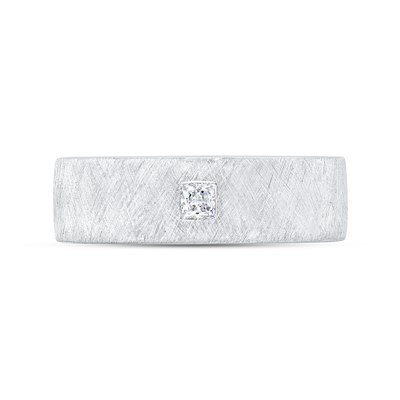 The Orion Ring | Lab Diamond Princess Cut Textured Band Solitaire