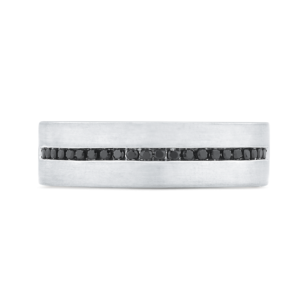 The Thanos Ring | Channel Set Round Black Lab Diamond Textured Band