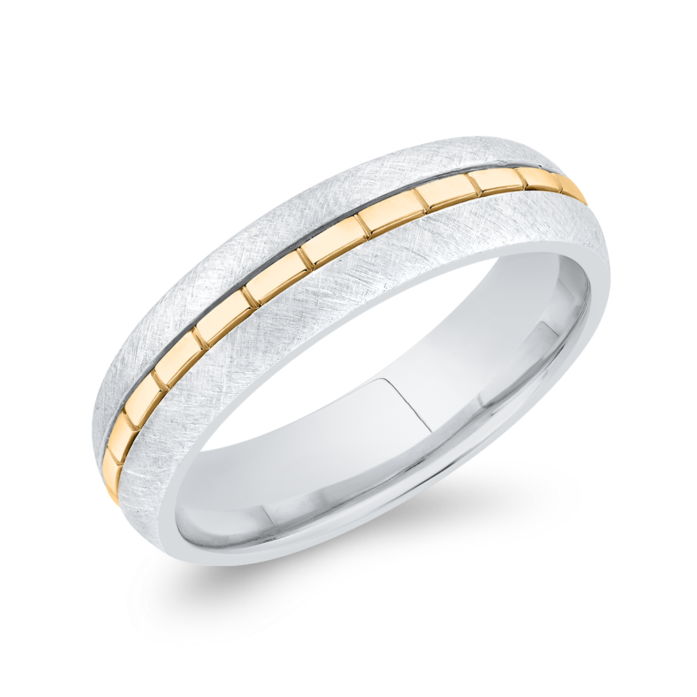 The Eros Ring | Textured Two Tone Band