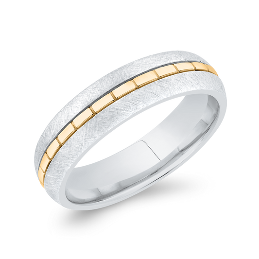 The Eros Ring | Textured Two Tone Band