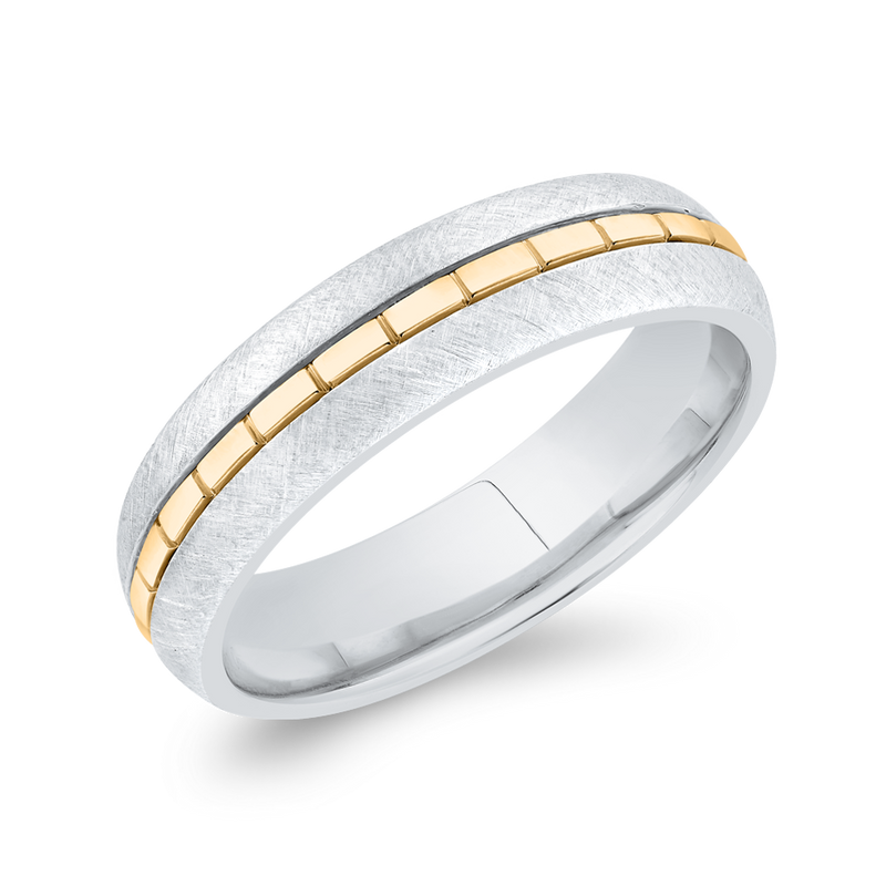 The Eros Ring | Textured Two Tone Band
