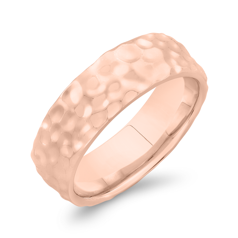 The Moon Ring | 7.0mm Wide Hammered Band