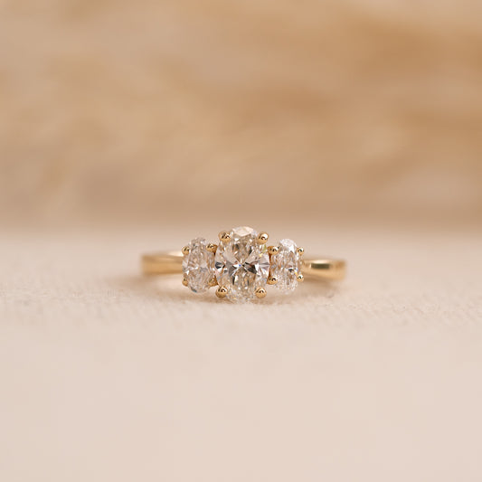 The Cinta Ring |  Oval Lab Diamond Graduated Engagement Trilogy