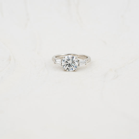 The Clementine | Round & Tapered Baguette Lab Diamond Trilogy Engagement Ring