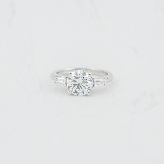 The Clementine | Round & Tapered Baguette Lab Diamond Trilogy Engagement Ring
