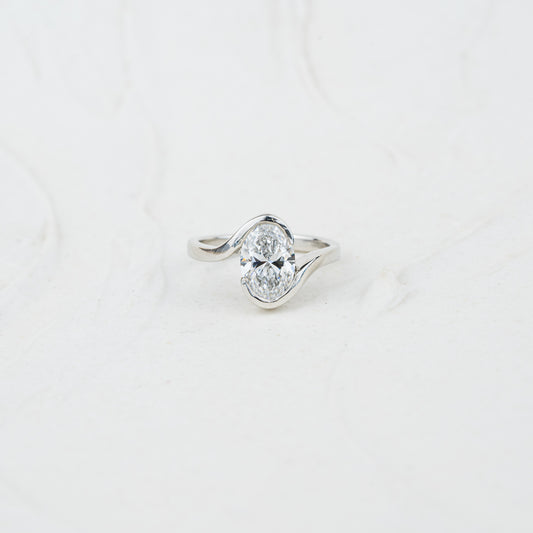 The Coralie | Oval Lab Diamond Bipass Solitaire Engagement Ring