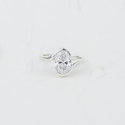 The Coralie | Oval Lab Diamond Bipass Solitaire Engagement Ring