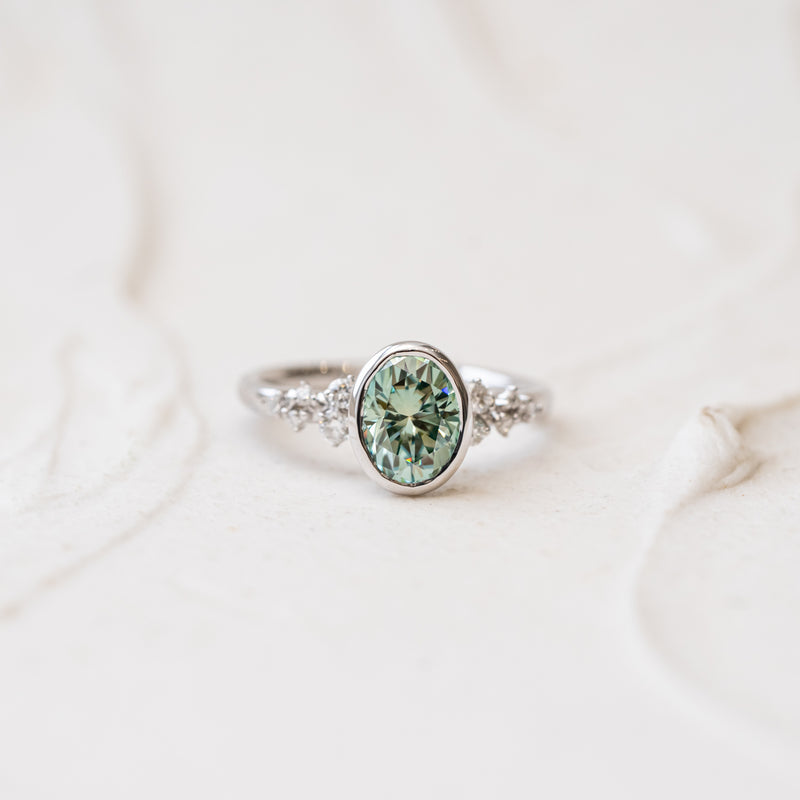 The Cypress | Coloured Lab Diamond Oval Bezel Ring
