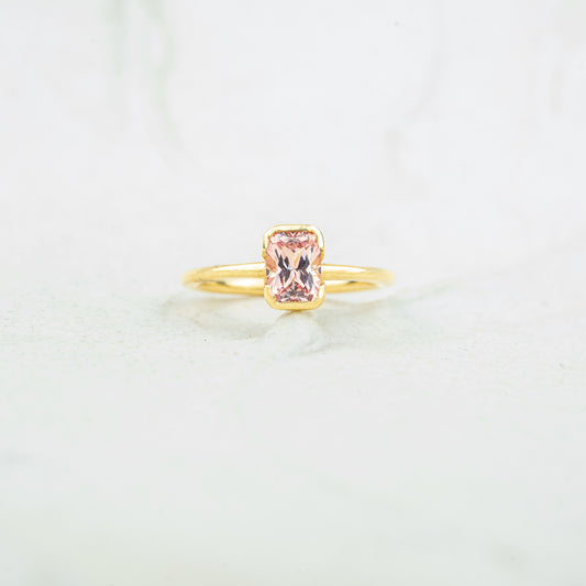 The Danae - Coloured Diamond | Cushion Cut Lab Diamond Half Bezel Solitaire Engagement Ring