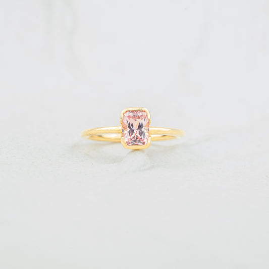 The Danae | 1.21ct Chatham® Champagne Sapphire Cushion Cut Solitaire Engagement Ring