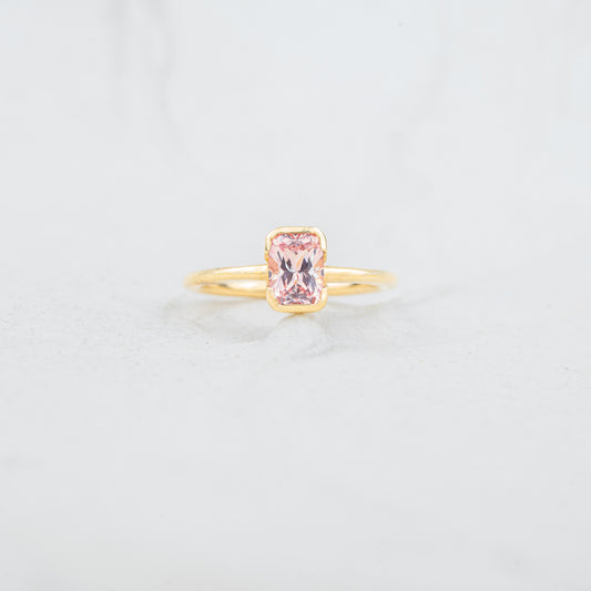 The Danae - Coloured Diamond | Cushion Cut Lab Diamond Half Bezel Solitaire Engagement Ring