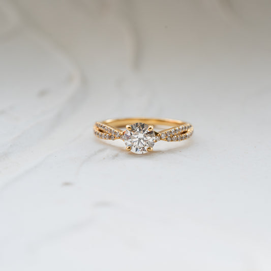 The Delphi | Lab Diamond Accented Vine Crossover Engagement