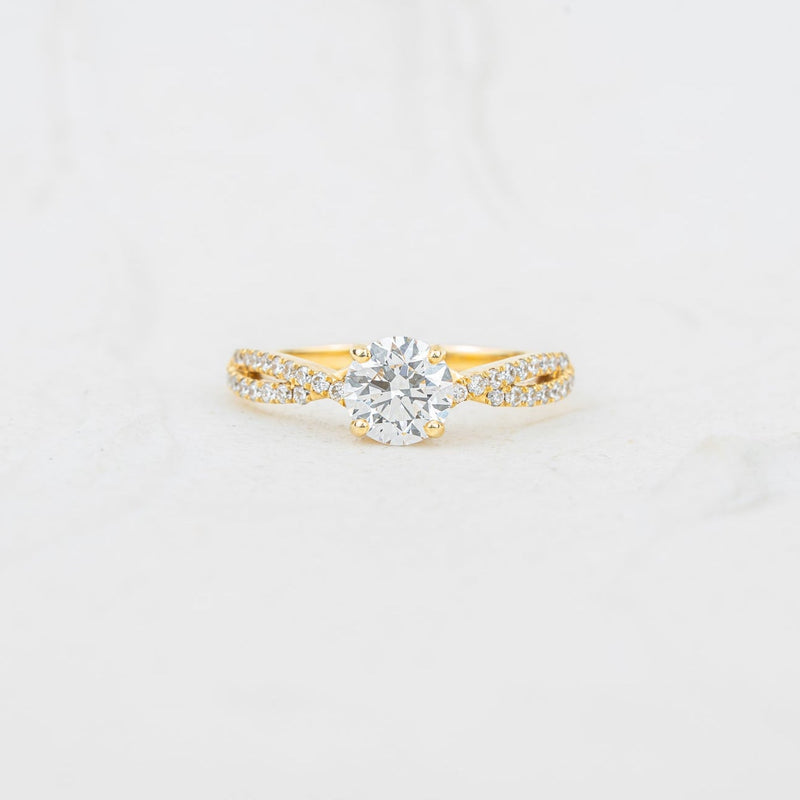 The Delphi | Round Lab Diamond Twisted Shank Shoulder Set Engagement Ring