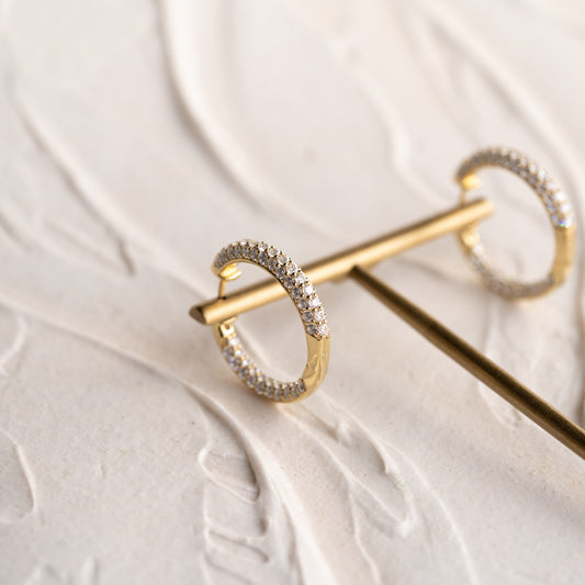 The Ella | Medium 8.0ct Diamond Hoop Earrings