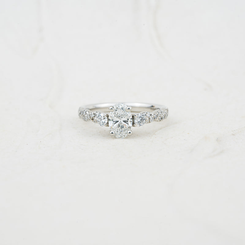 The Eloise | Oval & Round Lab Diamond Twisted Accented Engagement Ring