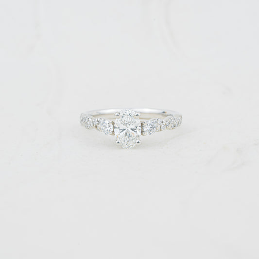 The Eloise | Oval & Round Lab Diamond Twisted Accented Engagement Ring