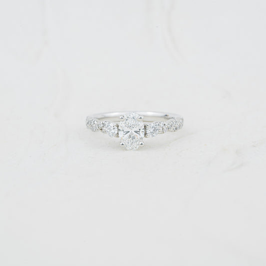 The Eloise | Oval & Round Lab Diamond Twisted Accented Engagement Ring