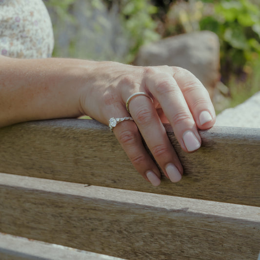 The Eloise | Oval & Round Lab Diamond Twisted Accented Engagement Ring
