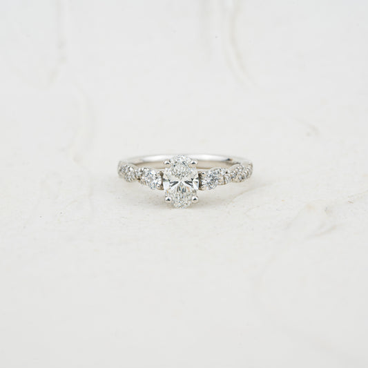 The Eloise | Oval & Round Lab Diamond Twisted Accented Engagement Ring