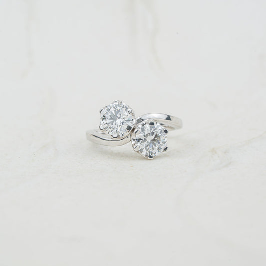 The Elysia | 2ct Lab Diamond Toi Et Moi Wave Engagement Ring