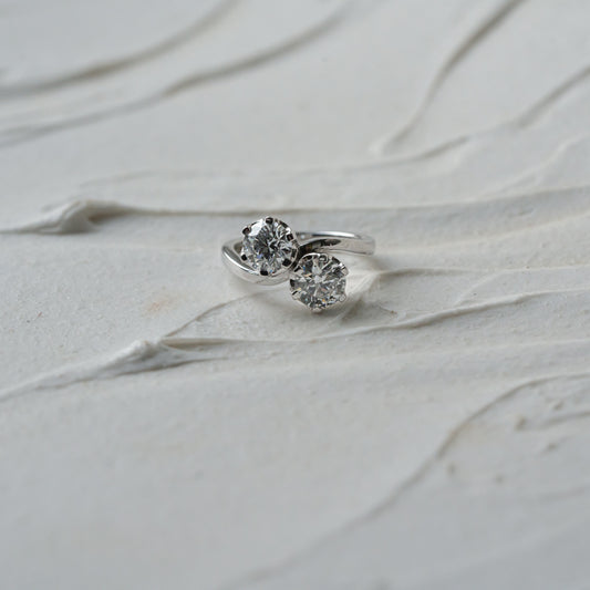 The Elysia | 2ct Lab Diamond Toi Et Moi Wave Engagement Ring