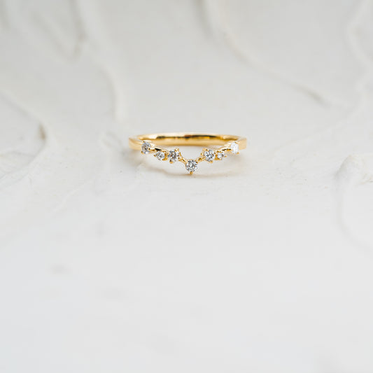 The Esther | Lab Diamond Contoured Scattered Stacking Band