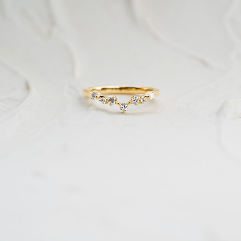 The Esther | Lab Diamond Contoured Scattered Stacking Band