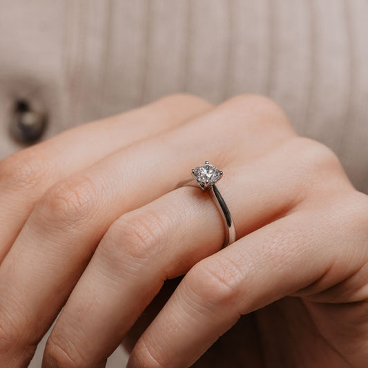 The Ana Ring | Round Lab Diamond Four Claw Engagement Solitaire