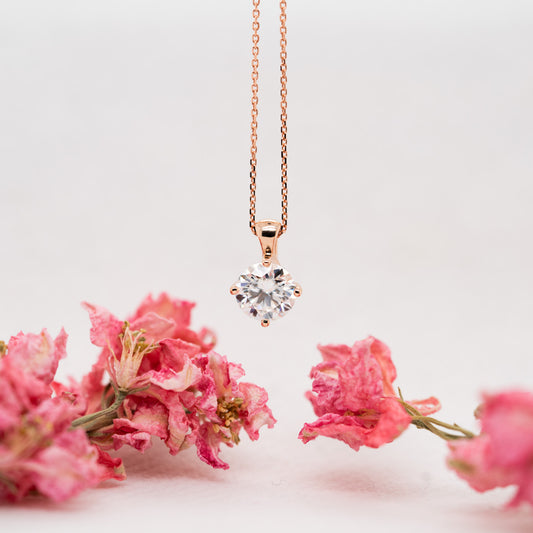 The Aria Pendant | Classic Round Lab Diamond Twist Solitaire
