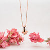 Aria Classic Four Claw Lab Grown Diamond Compass Necklace in rose gold from the back