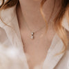 pear drop diamond pendant in platinum 1.7ct on neck