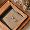 pear drop diamond pendant in platinum 1.7ct in wooden jewellery box
