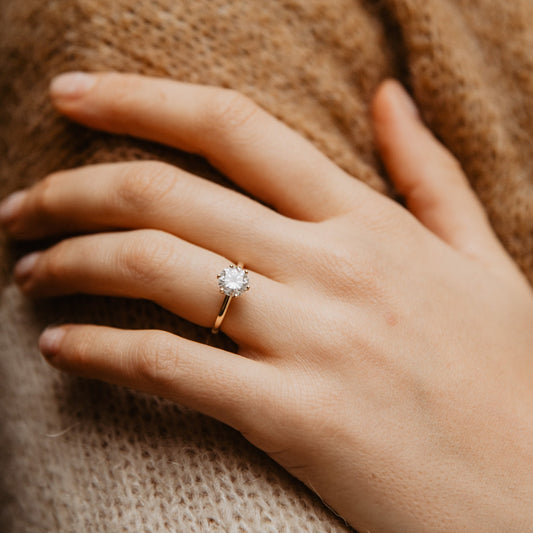 The Cyra | Round Lab Diamond Tiffany Solitaire Engagement Ring