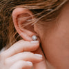 The Delaynie Earrings | Round Lab Diamond Bezel Solitaire Studs