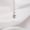 split bail diamond pendant in platinum side view