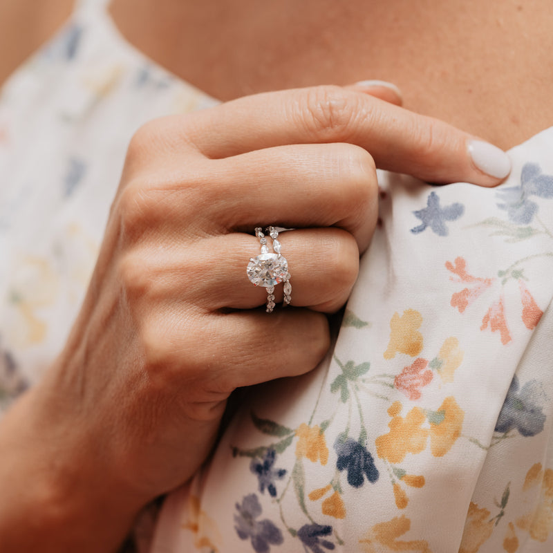 The Nadia Wedding Ring | Marquise and Round Lab Diamond Band