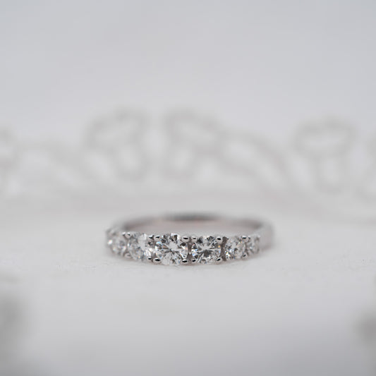 The Nicola Ring | Round Lab Diamond Half Set Graduating Eternity