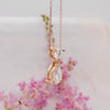 pear drop diamond pendant in rose gold