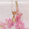 pear drop diamond pendant in rose gold rear view
