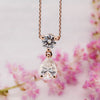 pear drop diamond pendant in rose gold 