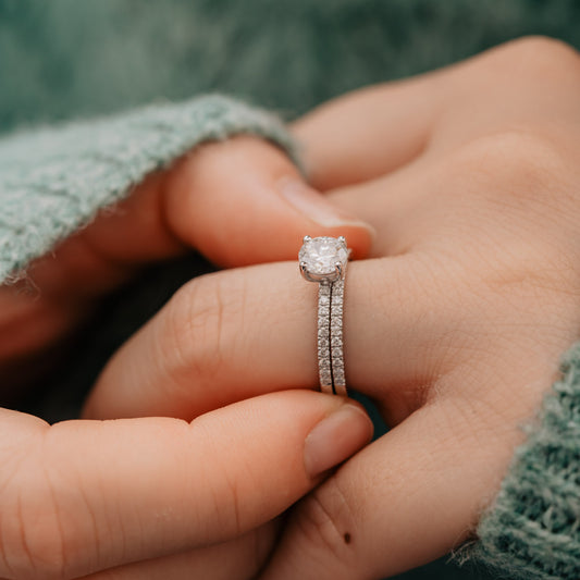 The Piper Ring | Lab Diamond Thin Band Shoulder Set Engagement