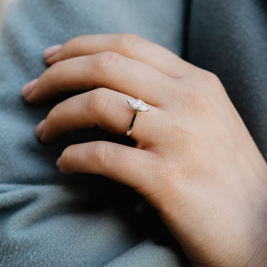 The Rosemont Ring | 1.02ct E VVS1 Marquise Engagement Solitaire 950 Platinum