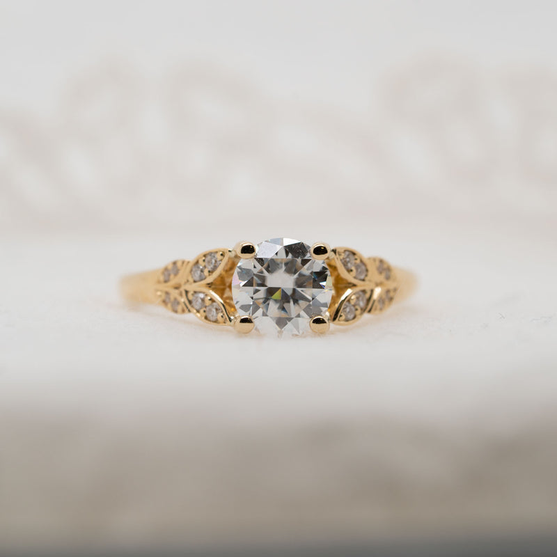 The Sabine | Round Lab Diamond Accented Vintage Engagement Ring