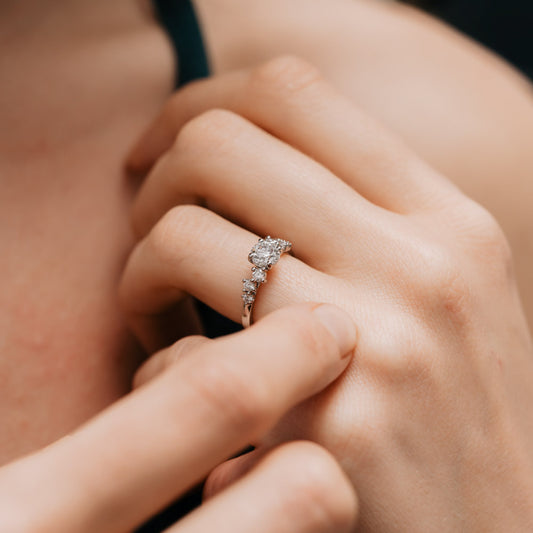 The Sophie Ring | Round Lab Diamond Accented Engagement
