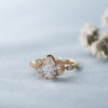 The Theresa Ring | Oval Lab Diamond Accented Nature Inspired Engagement