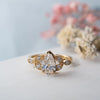 The Theresa Ring | Oval Lab Diamond Accented Nature Inspired Engagement