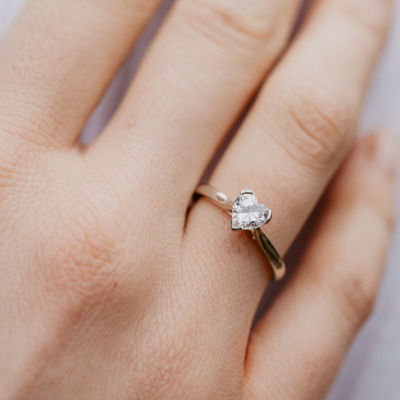 The Valentina | Heart Cut Lab Diamond Classic Solitaire Engagement Ring