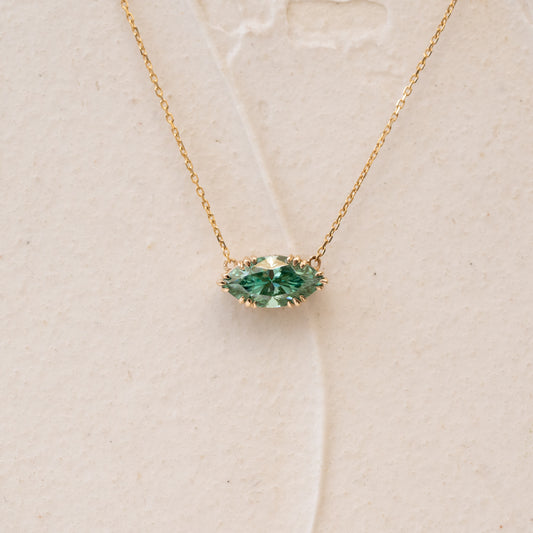 The Everleigh | Marquise Sea Green Moissanite Necklace